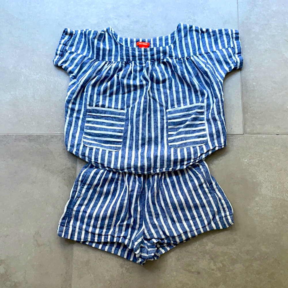 Joe Fresh chambray striped girls set for ages 7/8